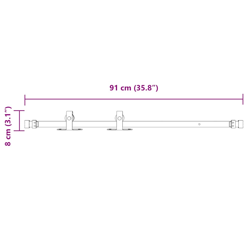 Kit Anta Scorrevole per Armadio 91 cm in Acciaio al Carbonio | homemem39
