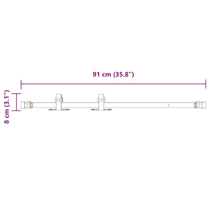 Kit Anta Scorrevole per Armadio 91 cm in Acciaio al Carbonio
