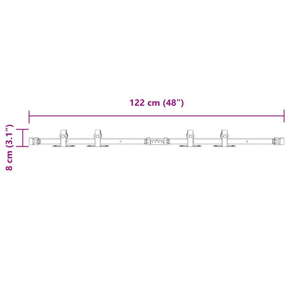 Kit Anta Scorrevole per Armadio 122 cm in Acciaio al Carbonio