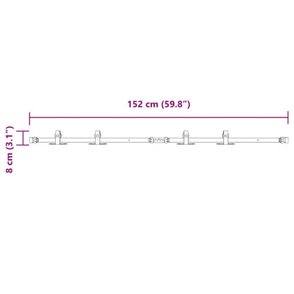 Kit Anta Scorrevole per Armadio 152 cm in Acciaio al Carbonio | homemem39