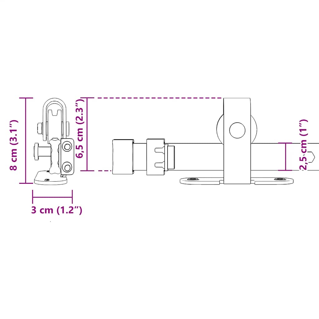 Kit Anta Scorrevole Armadio in Acciaio al Carbonio 113 cm | homemem39