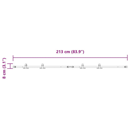Kit Anta Scorrevole Armadio in Acciaio al Carbonio 113 cm | homemem39