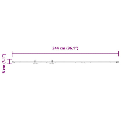 Kit Anta Scorrevole Armadio in Acciaio al Carbonio 244 cm | homemem39