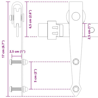 Kit Anta Scorrevole Armadio in Acciaio al Carbonio 113 cm | homemem39