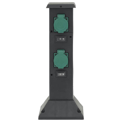 Colonna con Presa da Esterno a 4 Vie Nera e Verde 16x16x39,5cm | homemem39
