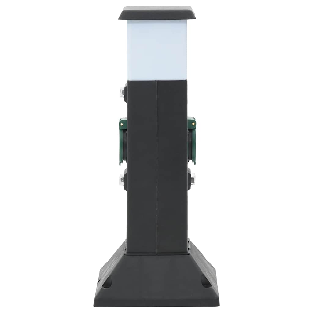 Colonna Presa Esterno con Lampada e Picchetto 2Vie 16x16x39,5cm | homemem39