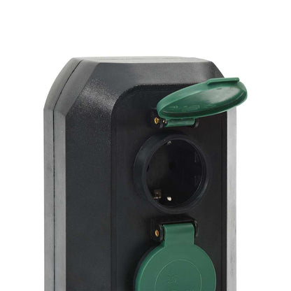 Presa da Esterno con Picchetto 2 Vie Nera e Verde 15,5x11x24cm | homemem39