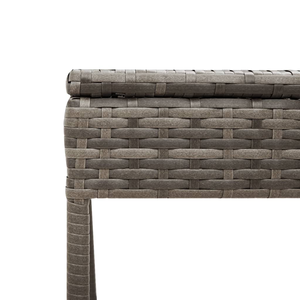 Set Lettini Prendisole con Cuscini 3pz Grigio in Polyrattan