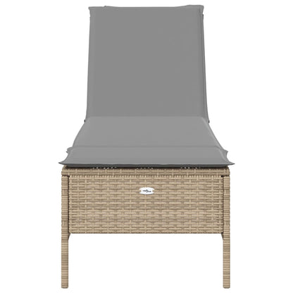 Set Lettini Prendisole con Cuscini 3pz Marrone in Polyrattan
