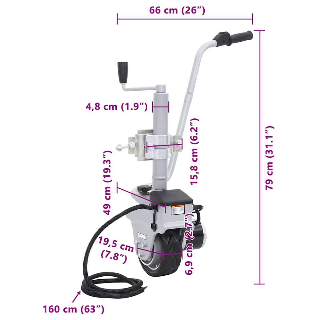 Puleggia Tenditrice Motorizzata in Alluminio Rimorchio 12V 350W | homemem39