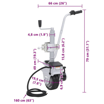 Puleggia Tenditrice Motorizzata in Alluminio Rimorchio 12V 350W | homemem39