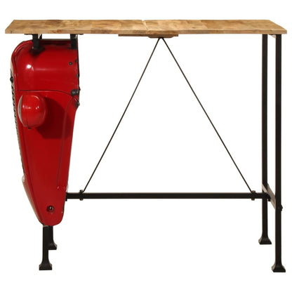 Tavolino Bar Trattore Rosso e Marrone 55x120x107 cm Legno Mango | homemem39