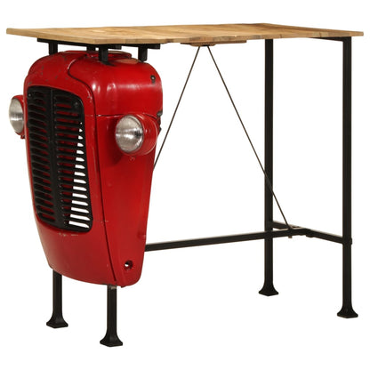 Tavolino Bar Trattore Rosso e Marrone 55x120x107 cm Legno Mango