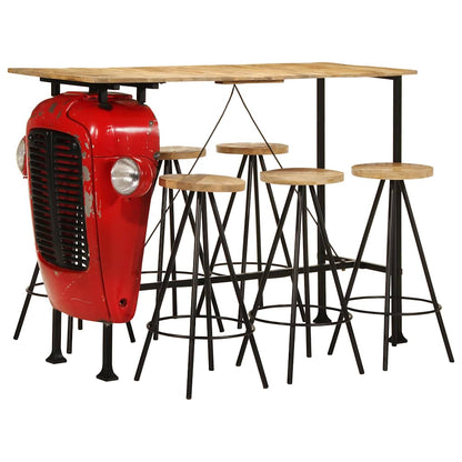 Set da Bar 7 pz in Legno Massello di Mango