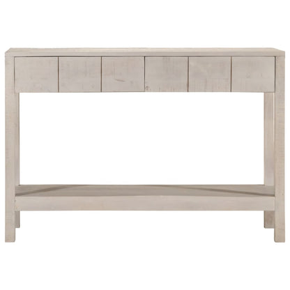 Tavolo Consolle Bianco 110x35x75cm Legno Massello di Mango - homemem39