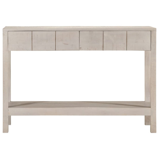 Tavolo Consolle Bianco 110x35x75cm Legno Massello di Mango - homemem39