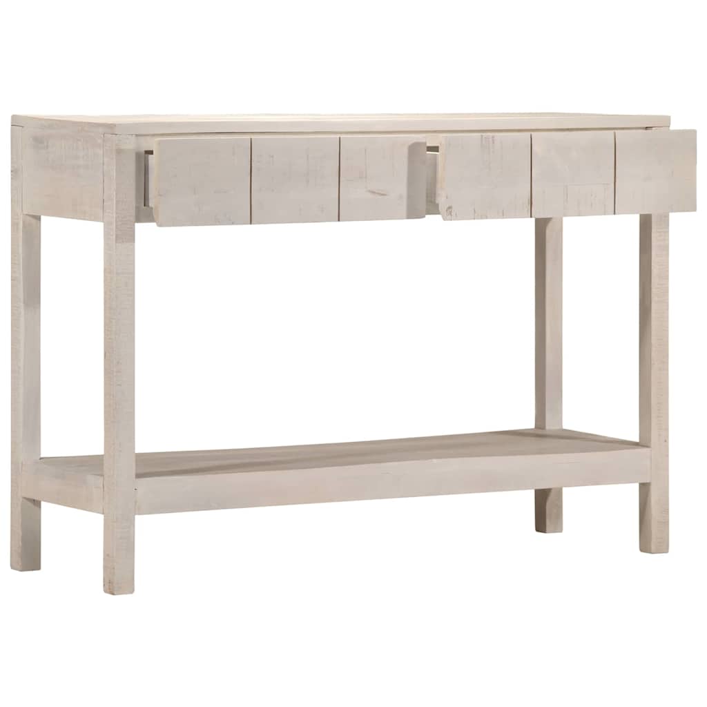 Tavolo Consolle Bianco 110x35x75cm Legno Massello di Mango | homemem39