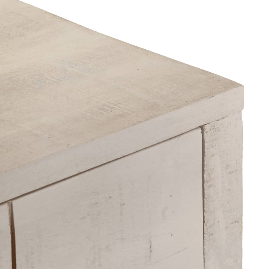 Tavolo Consolle Bianco 110x35x75cm Legno Massello di Mango - homemem39