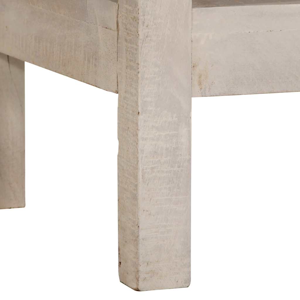 Tavolo Consolle Bianco 110x35x75cm Legno Massello di Mango | homemem39