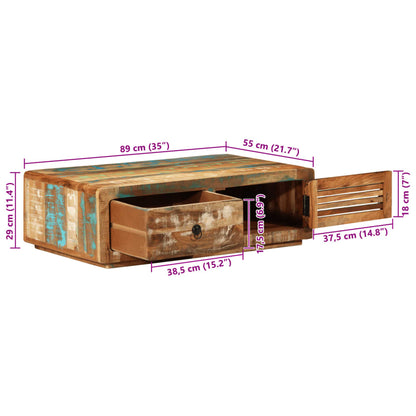 Tavolino da Salotto 89x55x29 cm in Legno Massello di Recupero