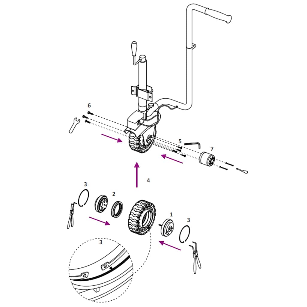 Ruota per Ruotino Ø19,5x10 cm in Alluminio e Gomma