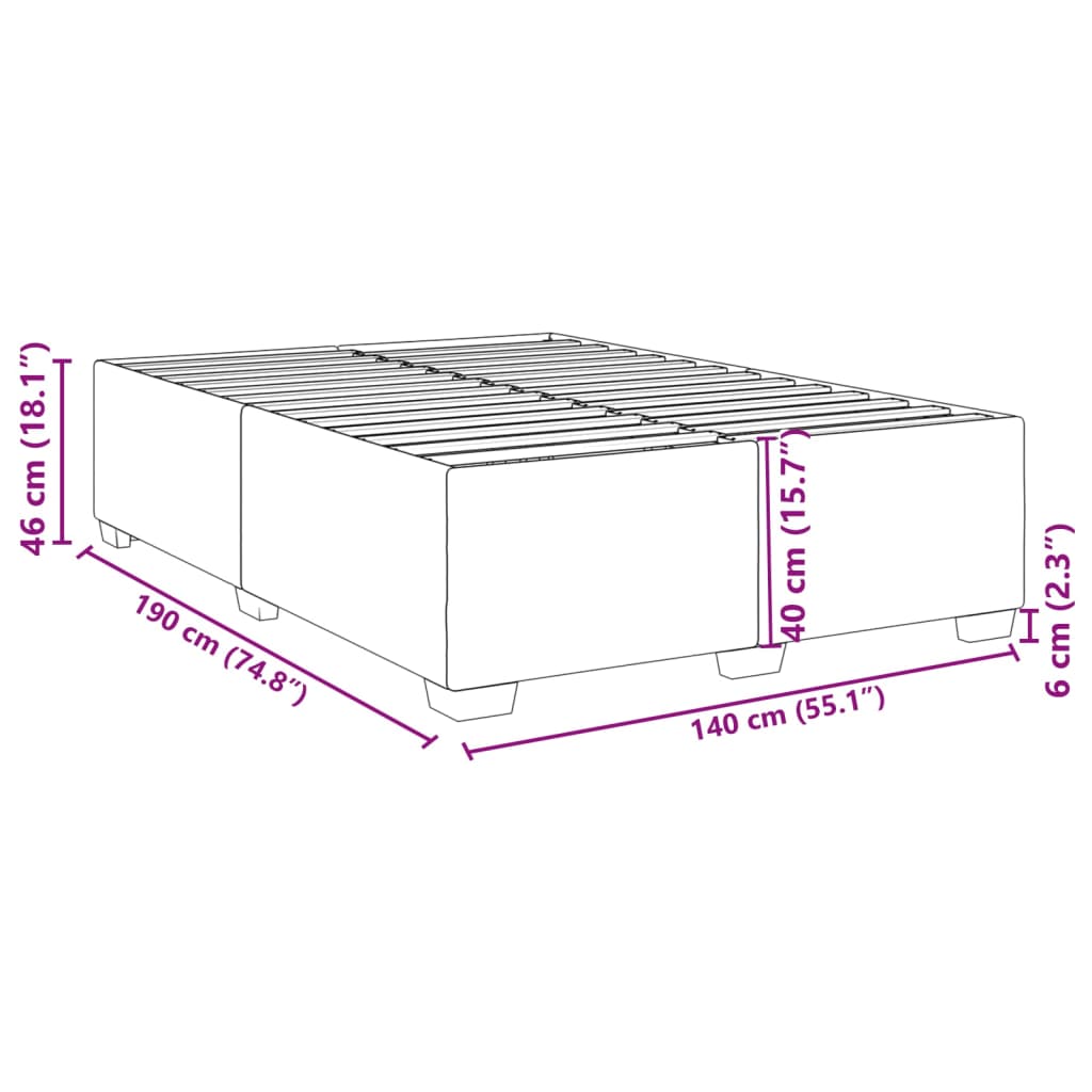Giroletto senza Materasso Grigio Scuro 140x190 cm Tessuto | homemem39