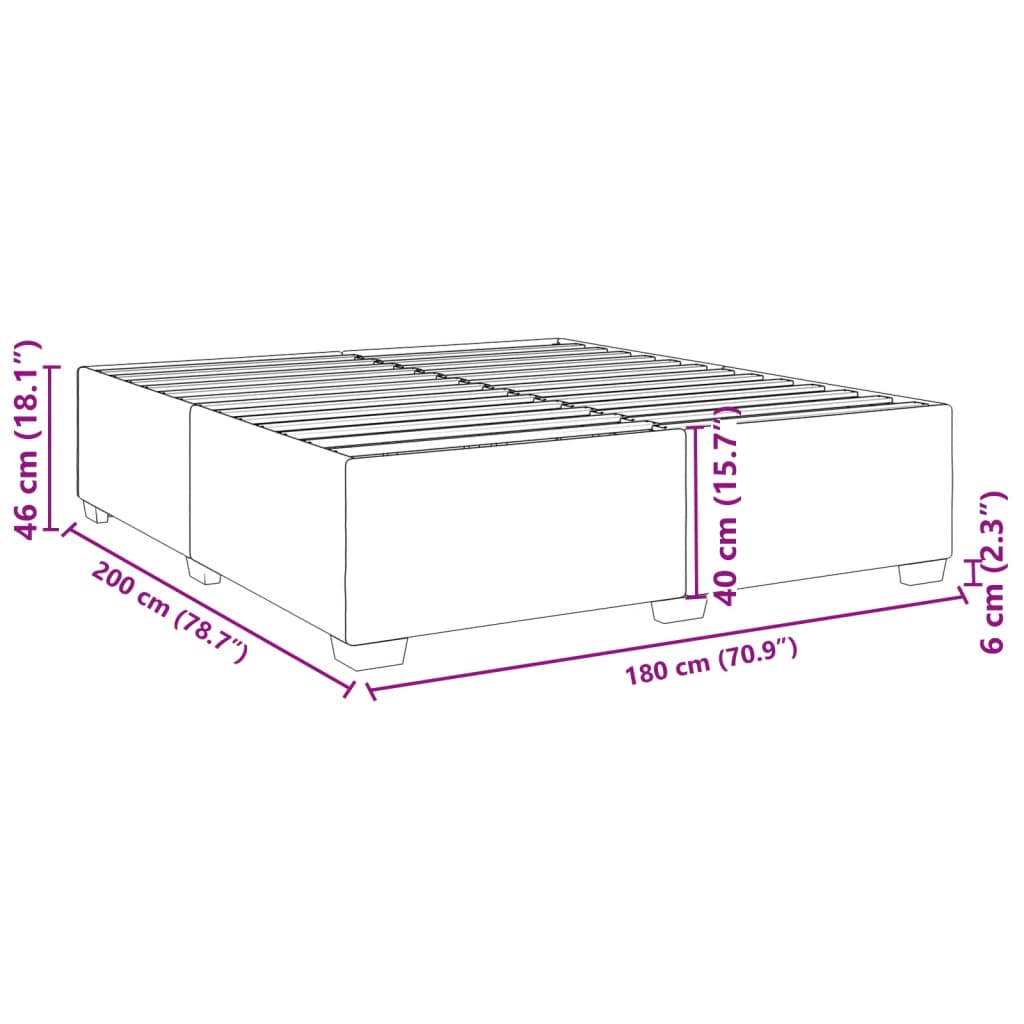 Giroletto senza Materasso Marrone Scuro 180x200 cm Tessuto | homemem39