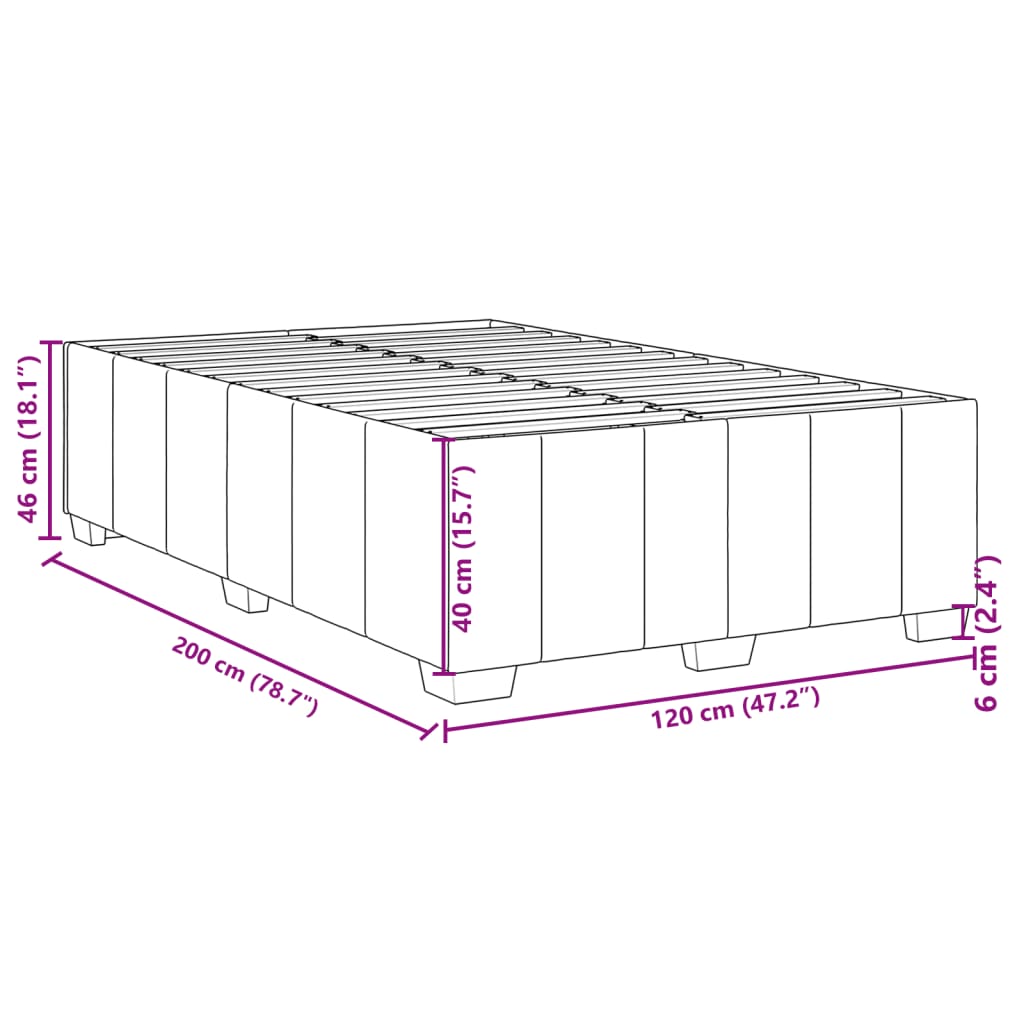 Giroletto senza Materasso Grigio Chiaro 120x200 cm Tessuto | homemem39