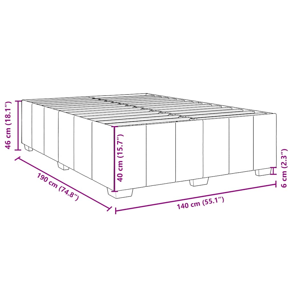Giroletto senza Materasso Grigio Scuro 140x190 cm Tessuto | homemem39