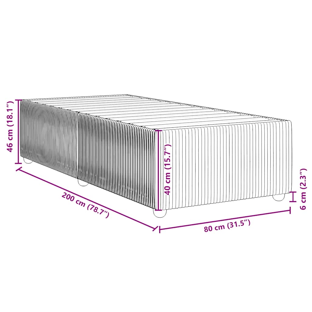 Giroletto senza Materasso Grigio Chiaro 80x200 cm Velluto | homemem39