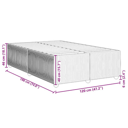 Giroletto senza Materasso Grigio Chiaro 120x190 cm Velluto - homemem39