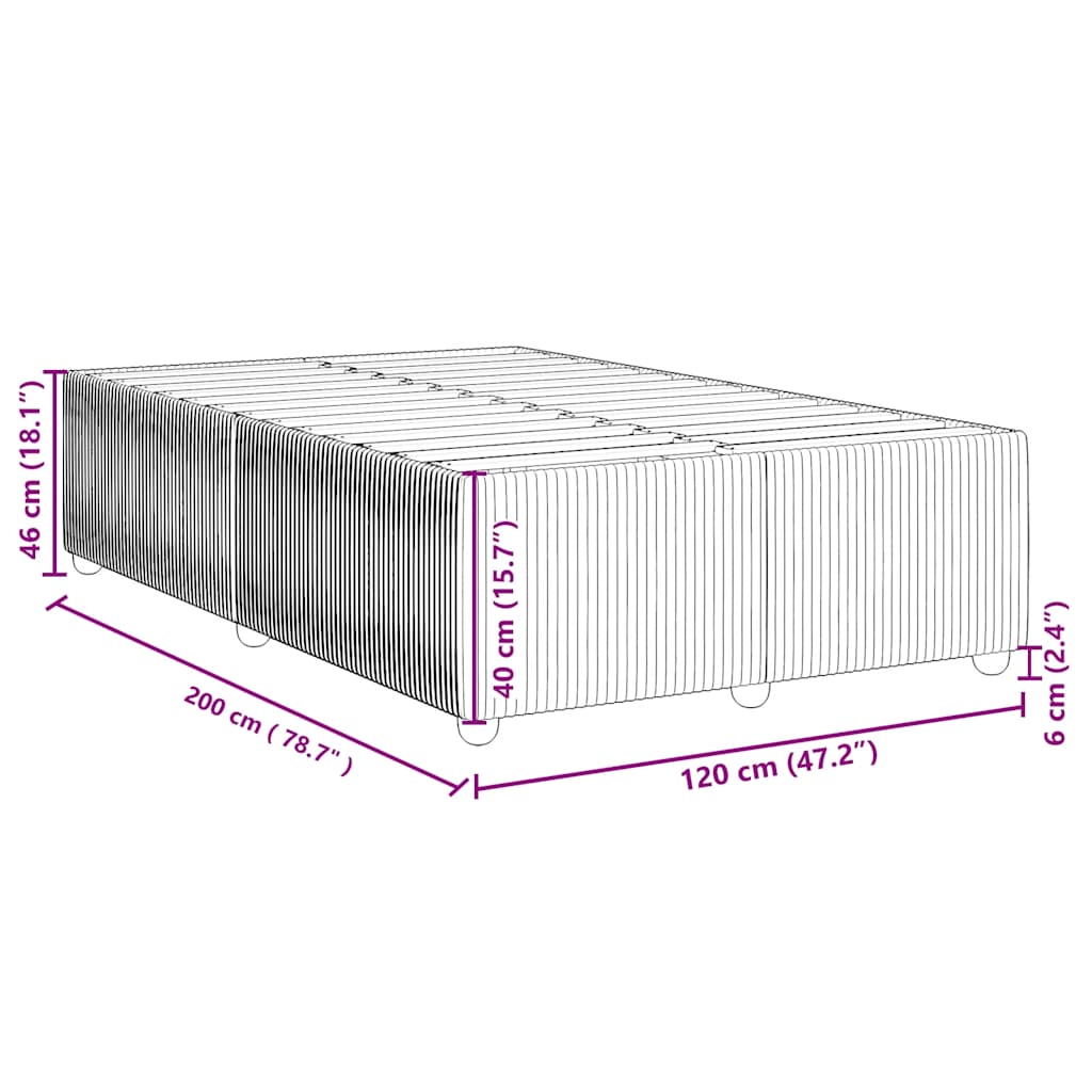Giroletto senza Materasso Grigio Chiaro 120x200 cm Velluto | homemem39
