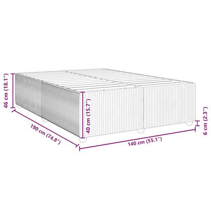 Giroletto senza Materasso Grigio Chiaro 140x190 cm Velluto - homemem39