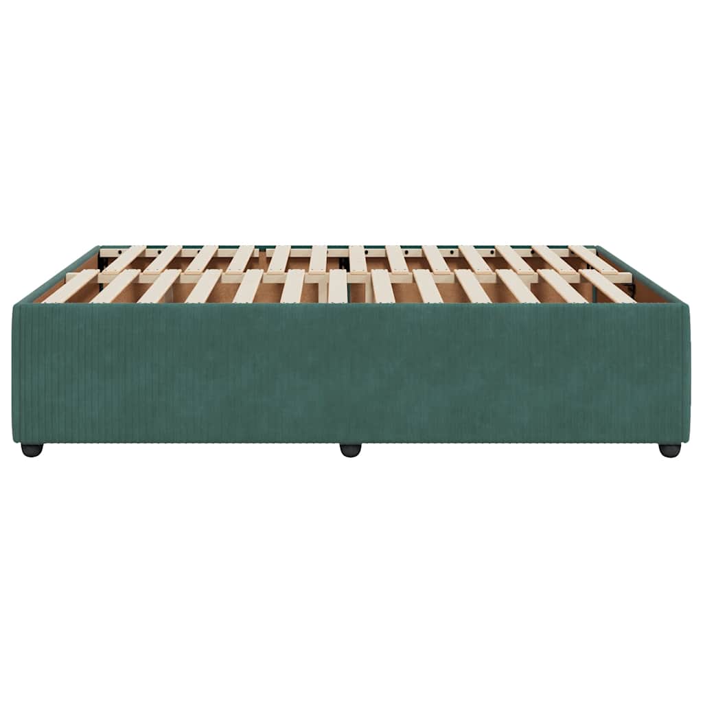 Giroletto senza Materasso Verde Scuro 140x190 cm in Velluto - homemem39