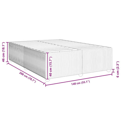Giroletto senza Materasso Grigio Scuro 140x200 cm Velluto