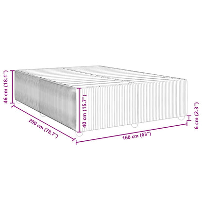 Giroletto senza Materasso Grigio Scuro 160x200 cm Velluto - homemem39