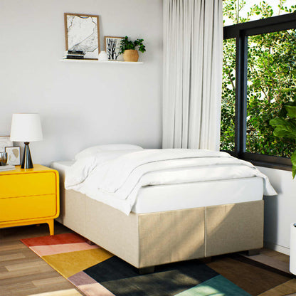 Giroletto a Molle con Materasso Crema 120x200 cm in Tessuto | homemem39