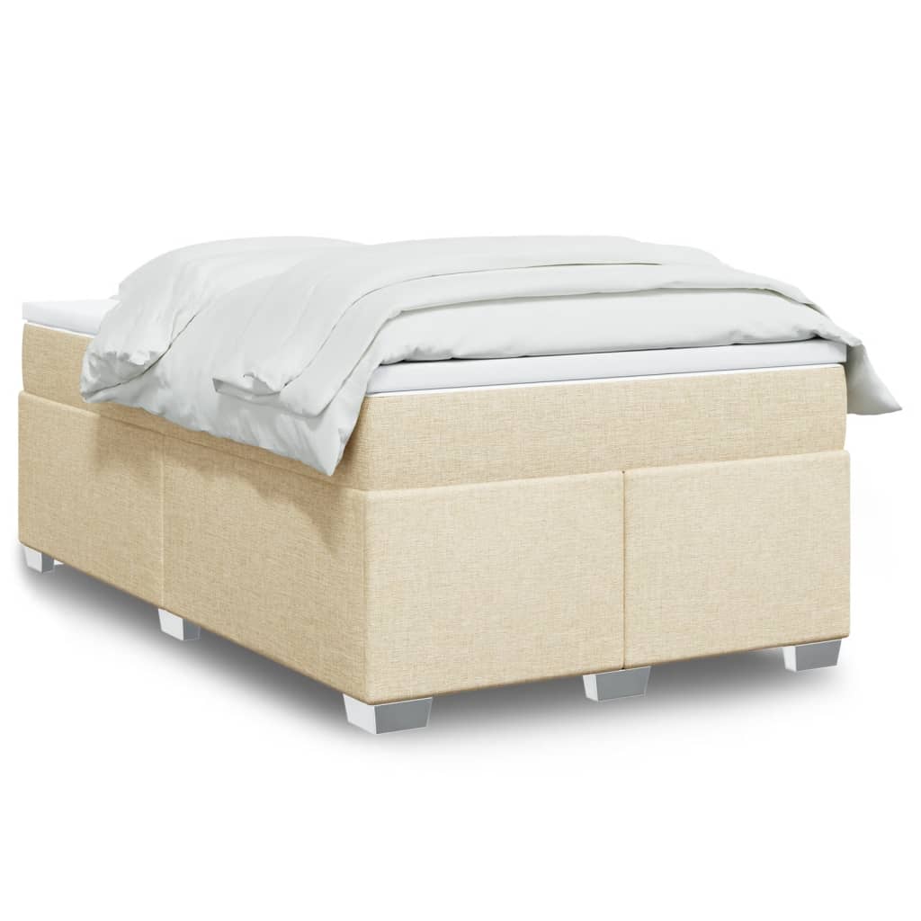Giroletto a Molle con Materasso Crema 120x200 cm in Tessuto | homemem39