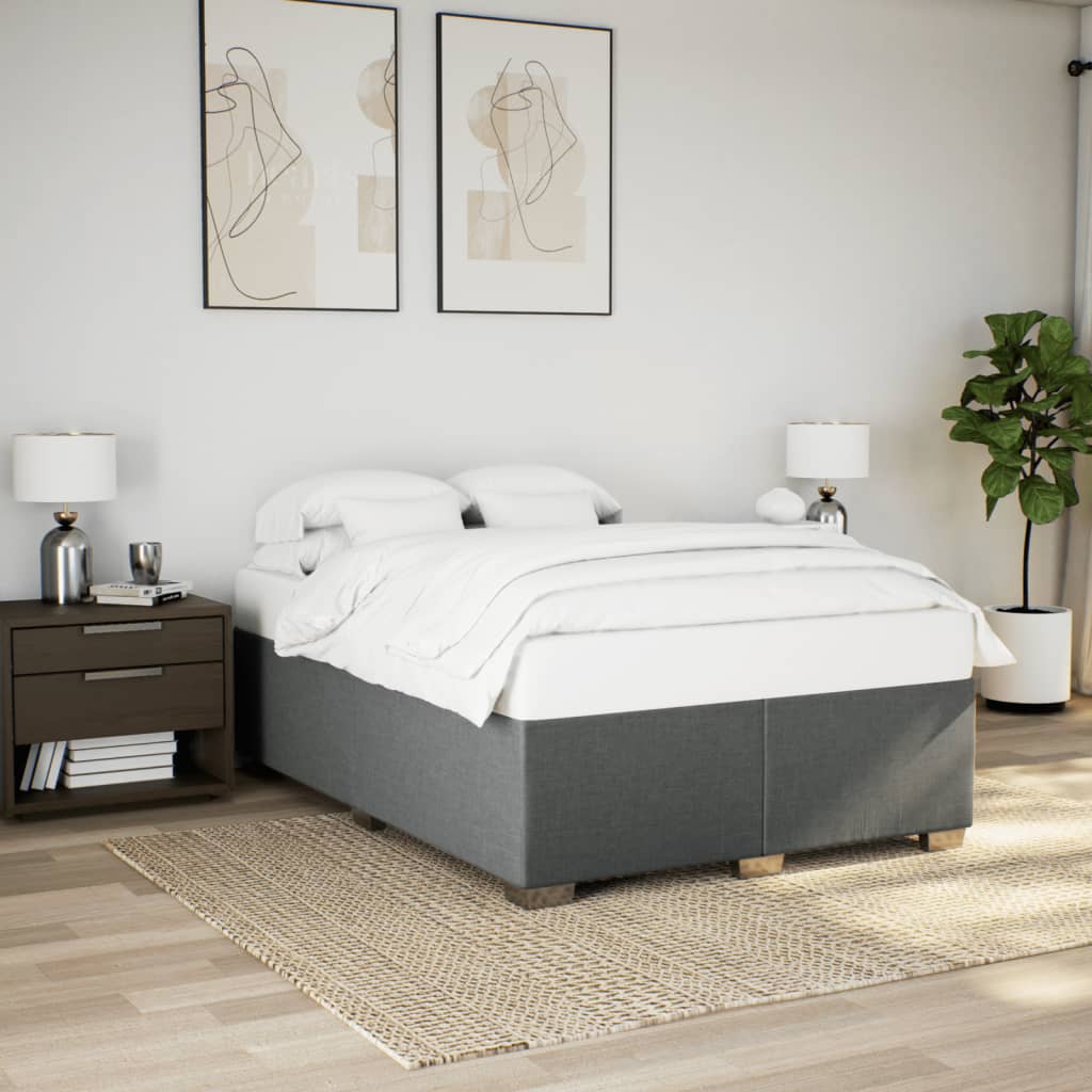 Giroletto a Molle con Materasso Grigio Scuro 140x190 cm Tessuto | homemem39