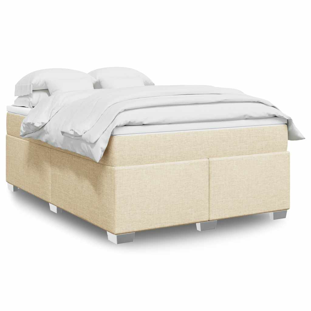 Giroletto a Molle con Materasso Crema 140x19 cm in Tessuto | homemem39