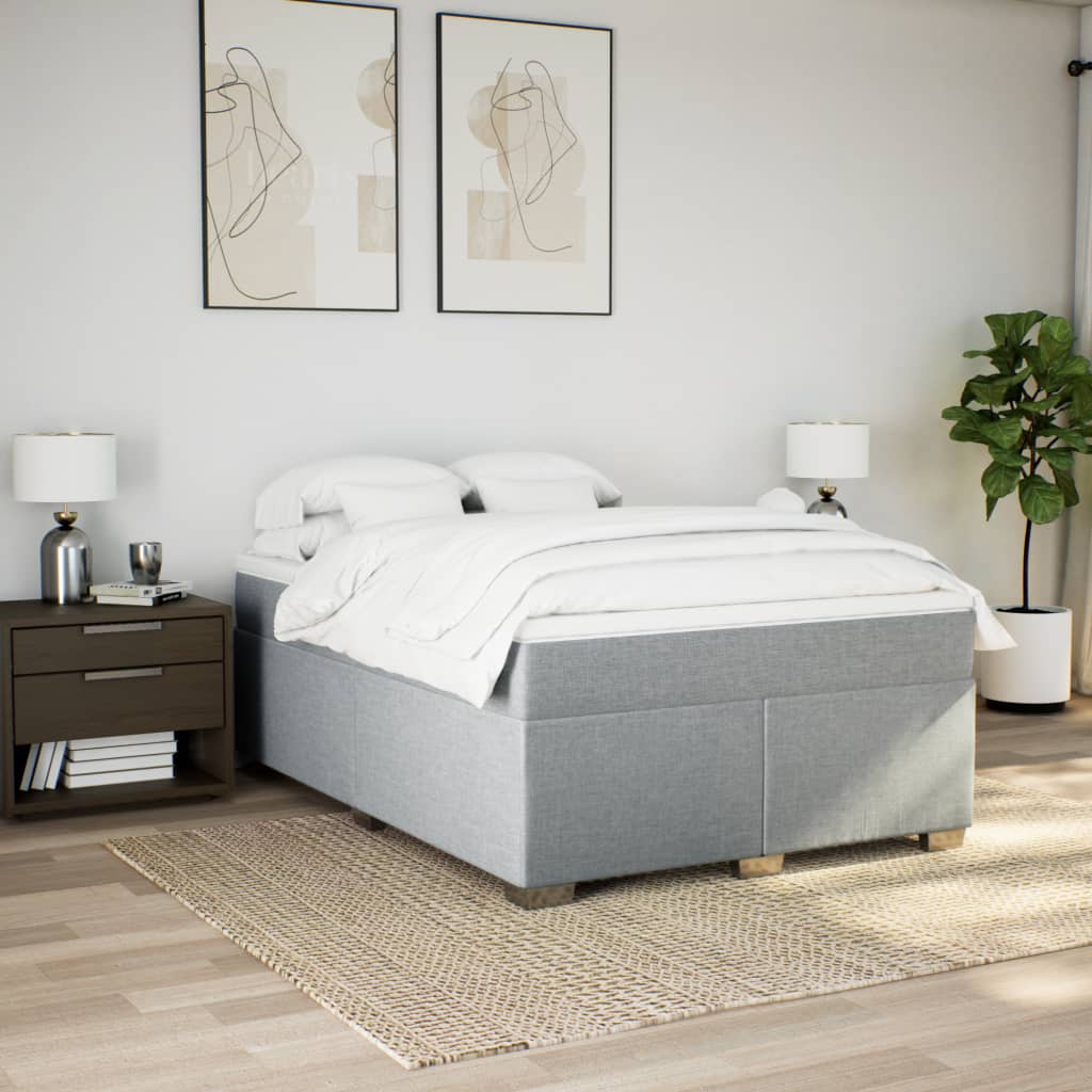 Giroletto a Molle con Materasso Grigio Chiaro160x200 cm Tessuto | homemem39