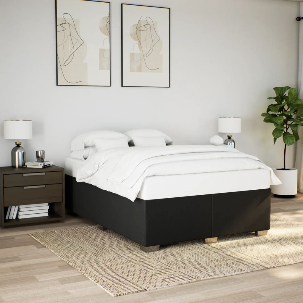Giroletto a Molle con Materasso Nero 160x200 cm in Tessuto | homemem39