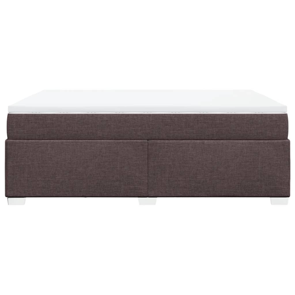 Giroletto a Molle con Materasso Marrone Scuro 160x200cm Tessuto | homemem39