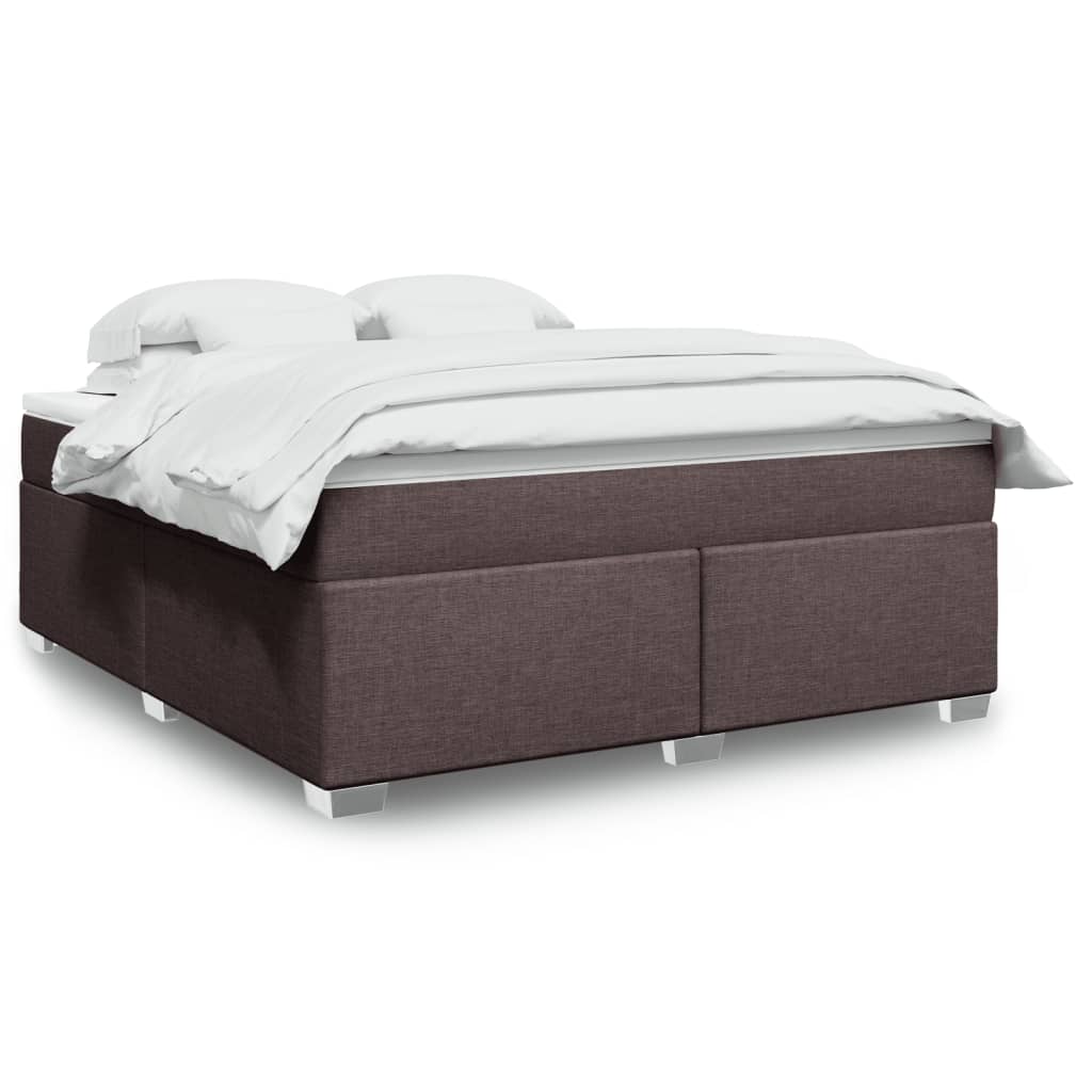 Giroletto a Molle con Materasso Marrone Scuro 180x200cm Tessuto | homemem39