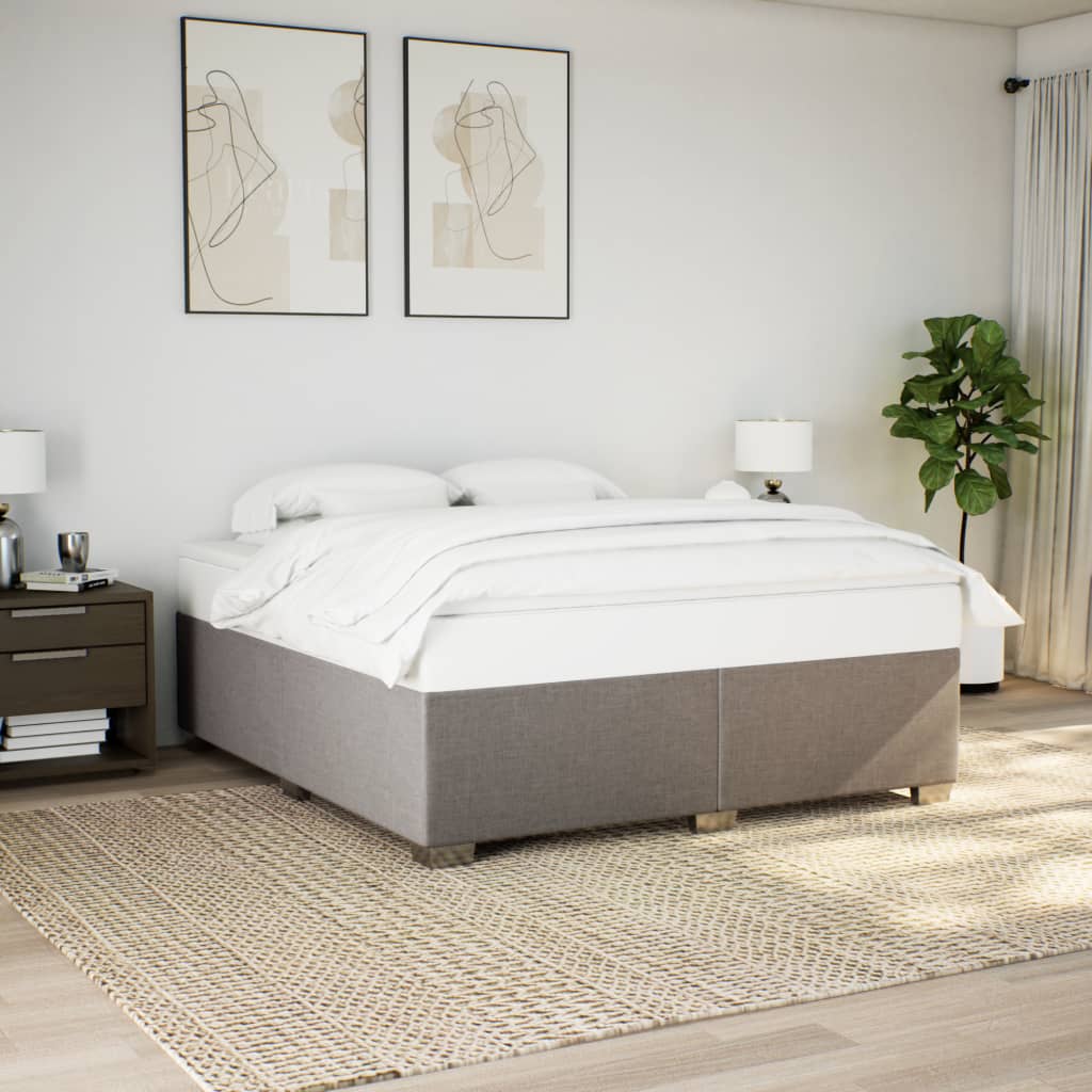 Giroletto a Molle con Materasso Tortora 200x200 cm in Tessuto | homemem39