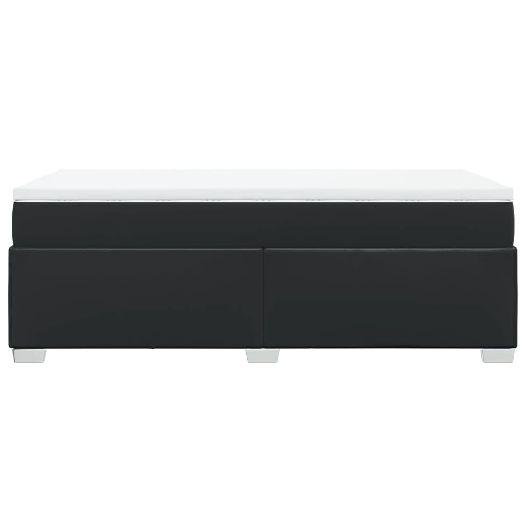 Giroletto a Molle con Materasso Nero 90x190 cm in Similpelle