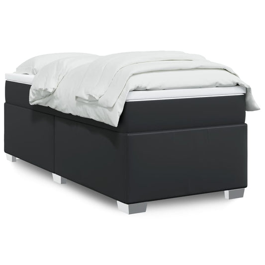 Giroletto a Molle con Materasso Nero 90x190 cm in Similpelle | homemem39