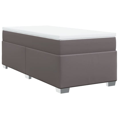 Giroletto a Molle con Materasso Grigio 90x190 cm in Similpelle | homemem39