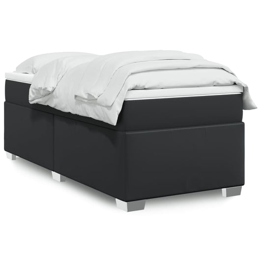 Giroletto a Molle con Materasso Nero 90x200 cm in Similpelle | homemem39