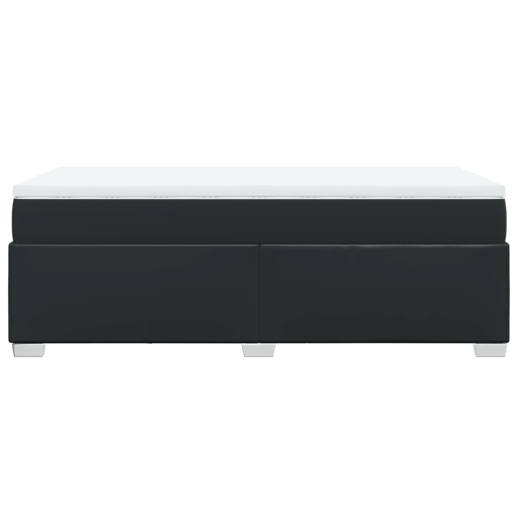 Giroletto a Molle con Materasso Nero 100x200 cm in Similpelle - homemem39